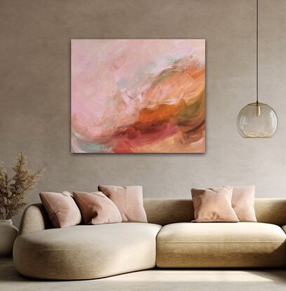 warm orange red pink abstract artwork