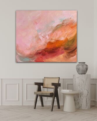 warm orange red pink abstract artwork