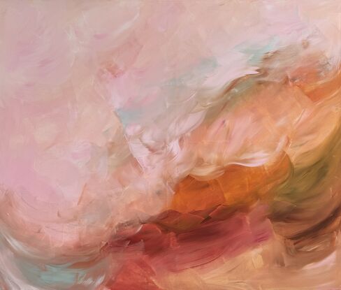 warm orange red pink abstract artwork