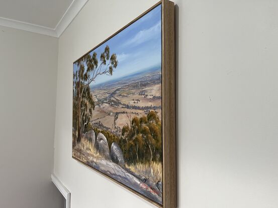 Rural view from lookout with rocks and trees