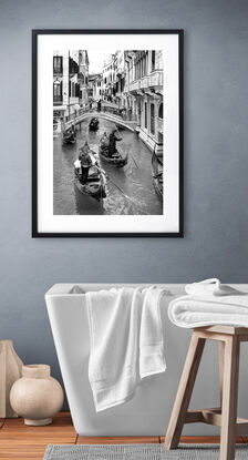 Inviting reflection on canal in Venice, Italy