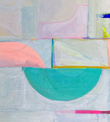 geometric abstract painting in pastel colours