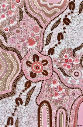 Aboriginal art.  Bush flowers.  Fine intricate detail