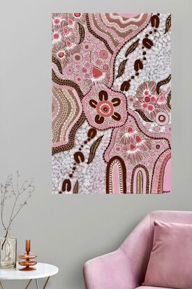 Aboriginal art.  Bush flowers.  Fine intricate detail