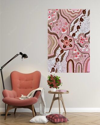 Aboriginal art.  Bush flowers.  Fine intricate detail