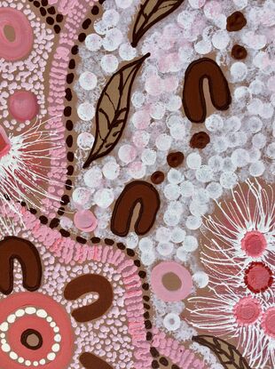 Aboriginal art.  Bush flowers.  Fine intricate detail