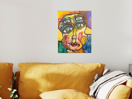 Abstract face on canvas.