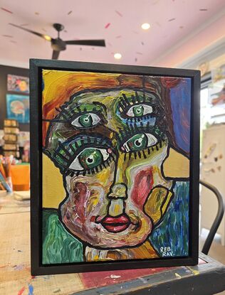 Abstract face on canvas.