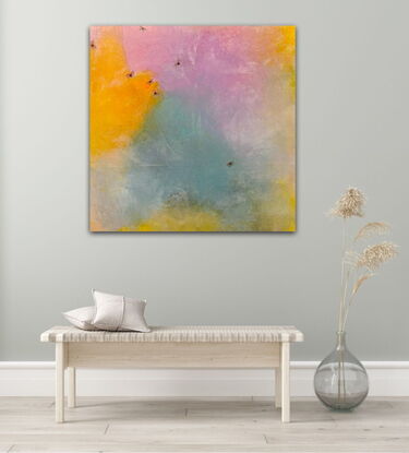 Uplifting organic abstract with butterflies flying