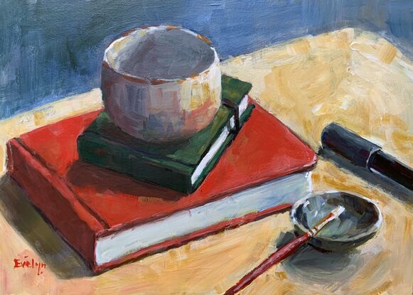 Still life with sketchbooks