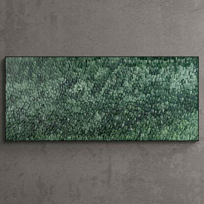 deep green layered  large abstract art