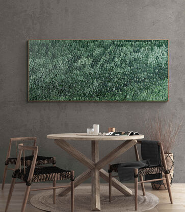 deep green layered  large abstract art