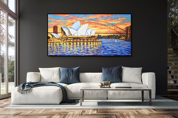 Sydney Opera House at Night – the original acrylic painting by Irina Redine.