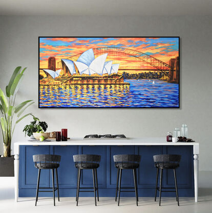 Sydney Opera House at Night – the original acrylic painting by Irina Redine.