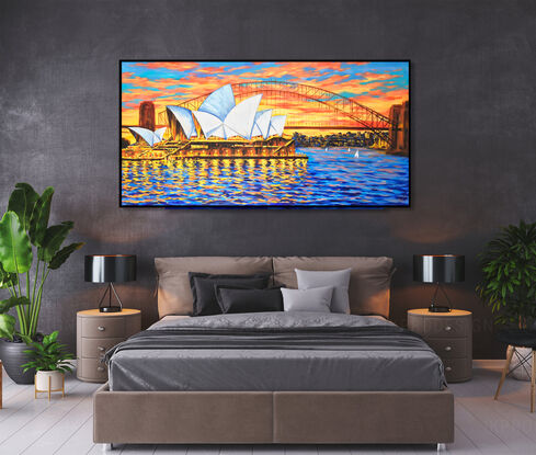 Sydney Opera House at Night – the original acrylic painting by Irina Redine.