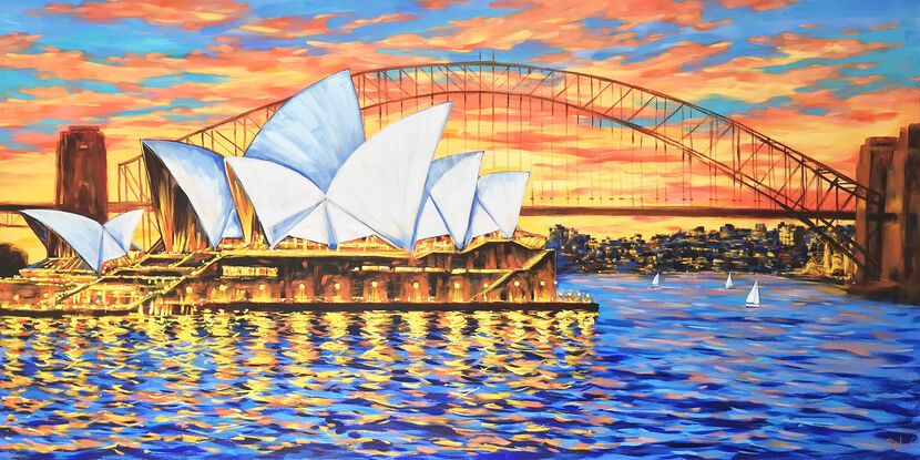 Sydney Opera House at Night – the original acrylic painting by Irina Redine.