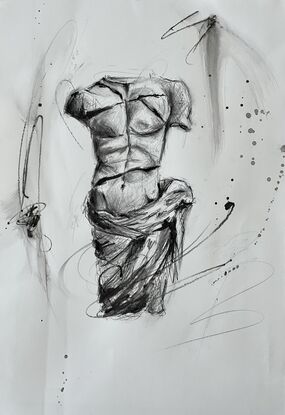 Man torso inspired by marble statue