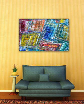 Original PMS Oil Painting On Reclaimed Wood - 44 x 28 inches
