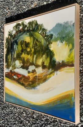 Contemporary landscape painting,  framed 