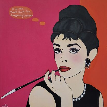 Small painting of Audrey Hepburn 