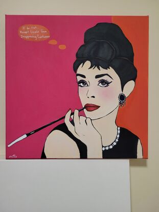 Small painting of Audrey Hepburn 