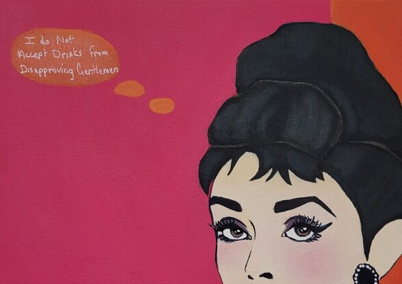 Small painting of Audrey Hepburn 