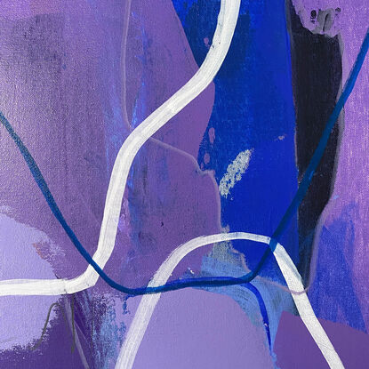  abstraction in dark and  blue mauve and white, grey and black all inspired by the sea, ocean, estuary, beach, seaside, shoreline, water, all creating a calm and relaxing painting for lovers of the ocean