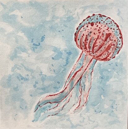 Jellyfish watercolour painting on paper