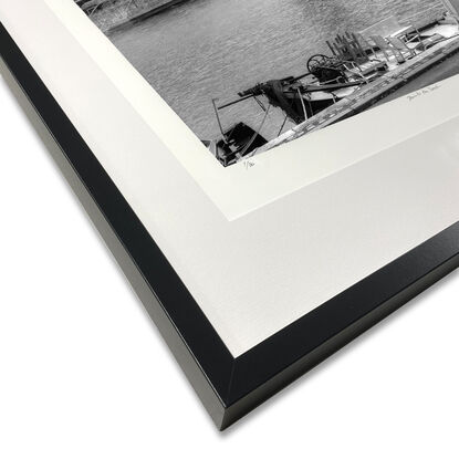 Black and white photograph of river Seine in Paris