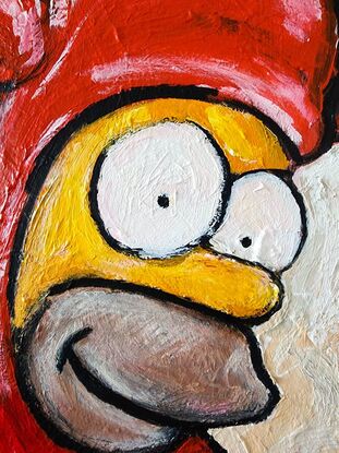 Acrylic painting of Evil Homer from The Simpsons