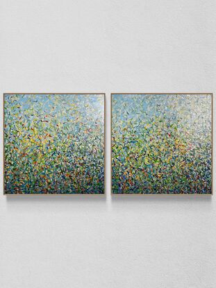 Metallic gold turquoise green blue painting art water sea ocean lake garden Australia bush