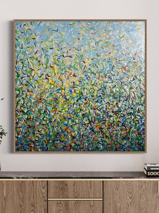 Metallic gold turquoise green blue painting art water sea ocean lake garden Australia bush