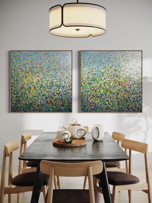 Metallic gold turquoise green blue painting art water sea ocean lake garden Australia bush