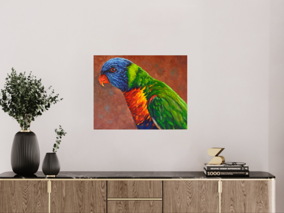 Portrait of bright and colourful rainbow lorikeet