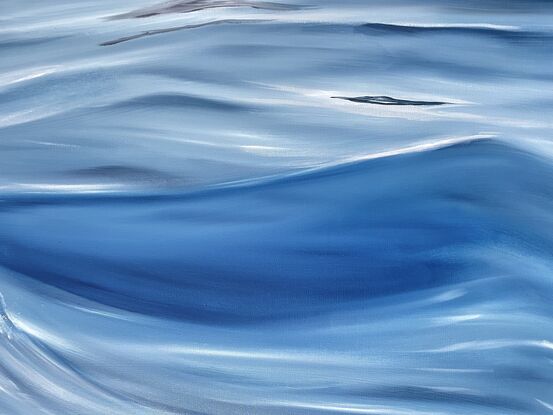 Ocean surface with delicate brushwork to create the illusion of moving water 