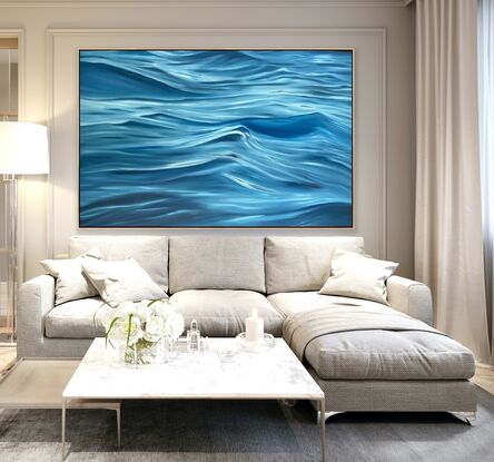 Ocean surface with delicate brushwork to create the illusion of moving water 