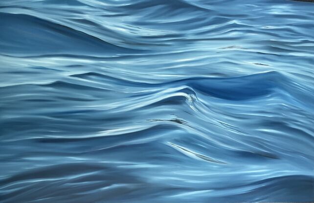 Ocean surface with delicate brushwork to create the illusion of moving water 