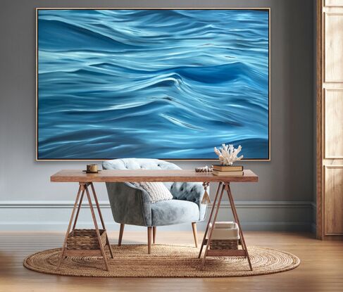 Ocean surface with delicate brushwork to create the illusion of moving water 