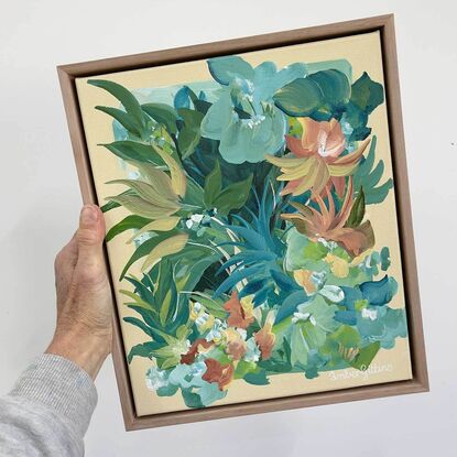 Framed tropical landscape original painting