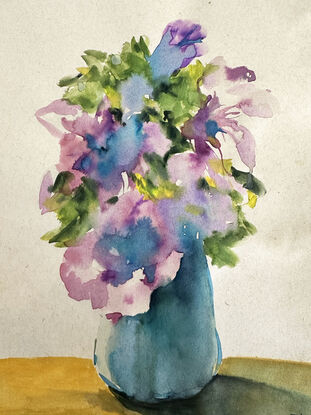 Flowers in blue vase