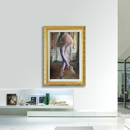 Hand painted art, oil painting, oil on canvas, ballet ballerina, figurative, wall art, artwork framed, original art, realism painting, art on canvas, 