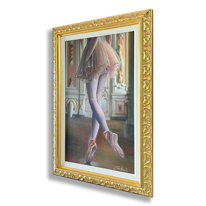 Hand painted art, oil painting, oil on canvas, ballet ballerina, figurative, wall art, artwork framed, original art, realism painting, art on canvas, 