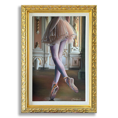 Hand painted art, oil painting, oil on canvas, ballet ballerina, figurative, wall art, artwork framed, original art, realism painting, art on canvas, 