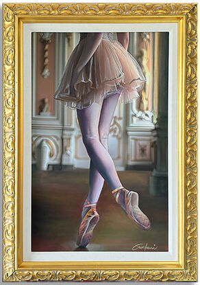 Hand painted art, oil painting, oil on canvas, ballet ballerina, figurative, wall art, artwork framed, original art, realism painting, art on canvas, 