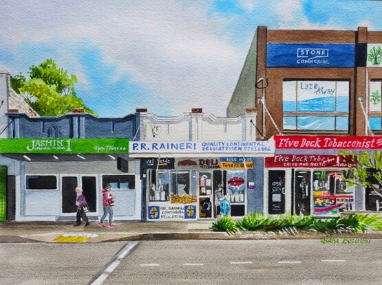 A row of  shopfronts in Five Dock in Sydney 