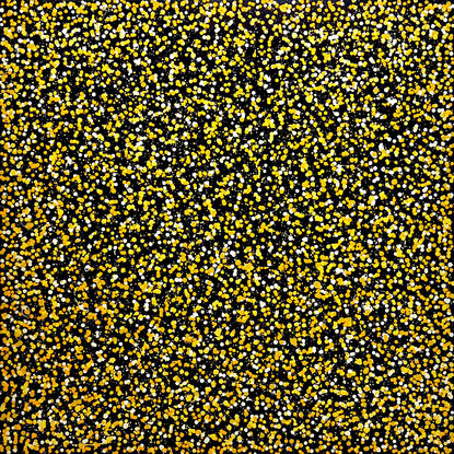 thousands of yellow dots on black canvas