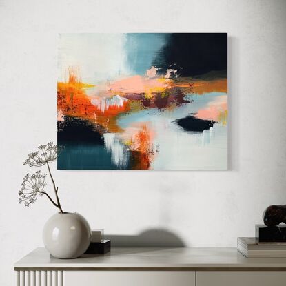 moody abstract seascape with complimentary colours of blue and orange to create a striking image reminiscent of fire and ice