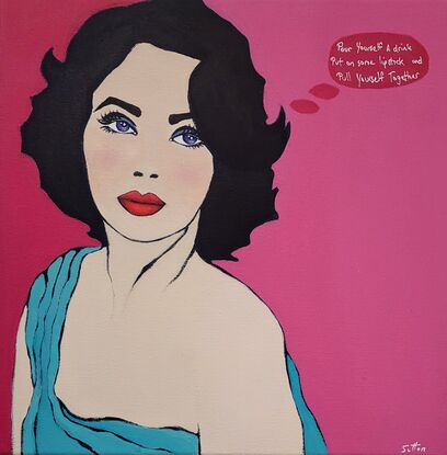 Small painting of Elizabeth Taylor 