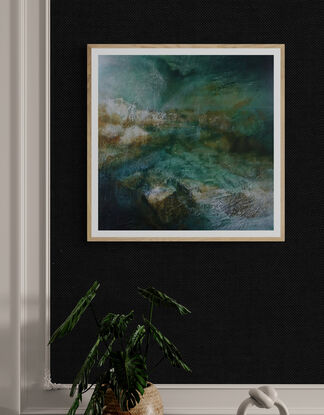 Abstract seascape in greens and browns