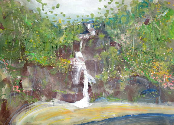 New landscape with waterfall 